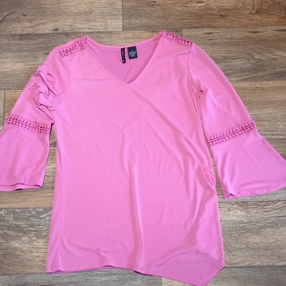 New Directions Pink Bell Sleeve Top Size S